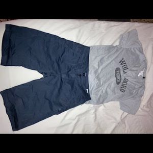 Shorts navy and grey t-shirt
